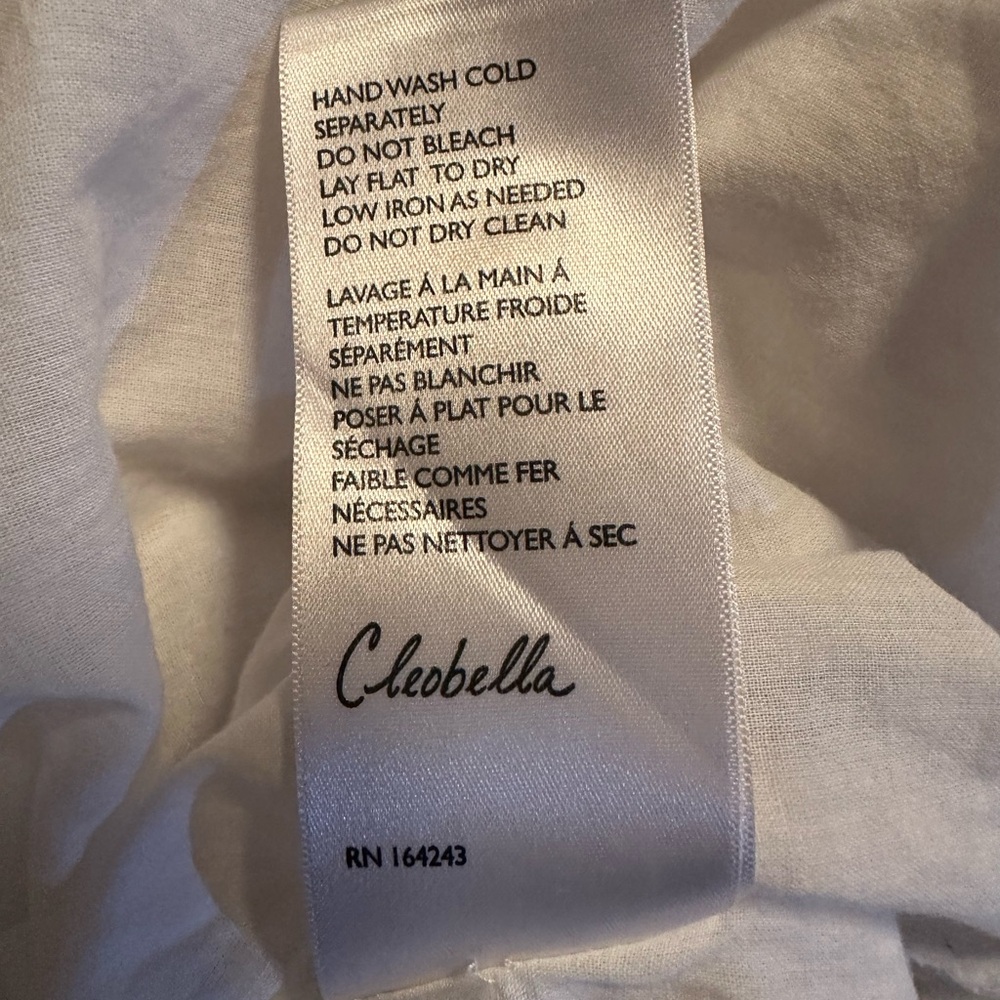 Cleobella Floral Long Sleeve Dress in white and brown 100% cotton Sz XL - Picture 9 of 9